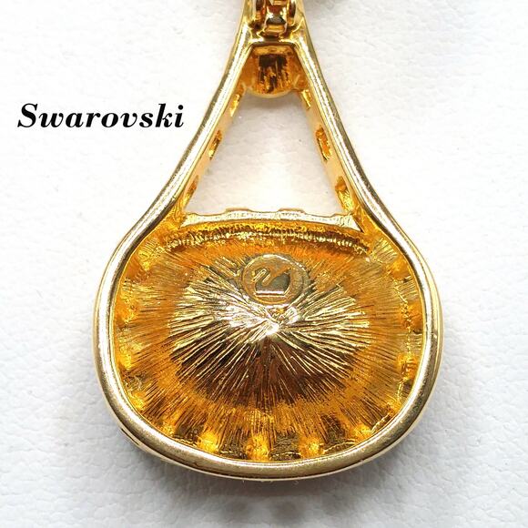 Vintage Swarovski Purple Crystal Pendant Necklace & Earrings, Monet Chain, 1990s - Picture 8 of 10